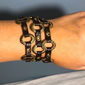 Vintage Leather wrap around bracelet